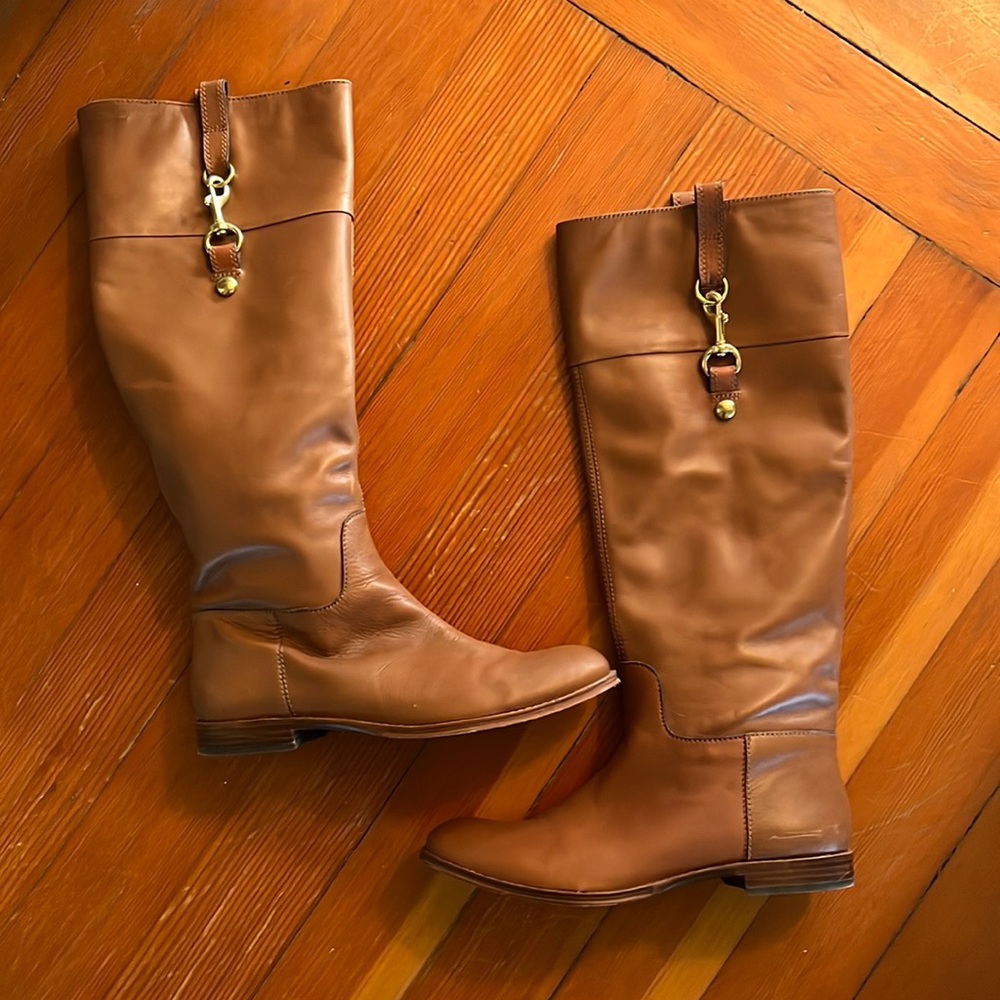 Coach Leather Calf-High Riding Boots